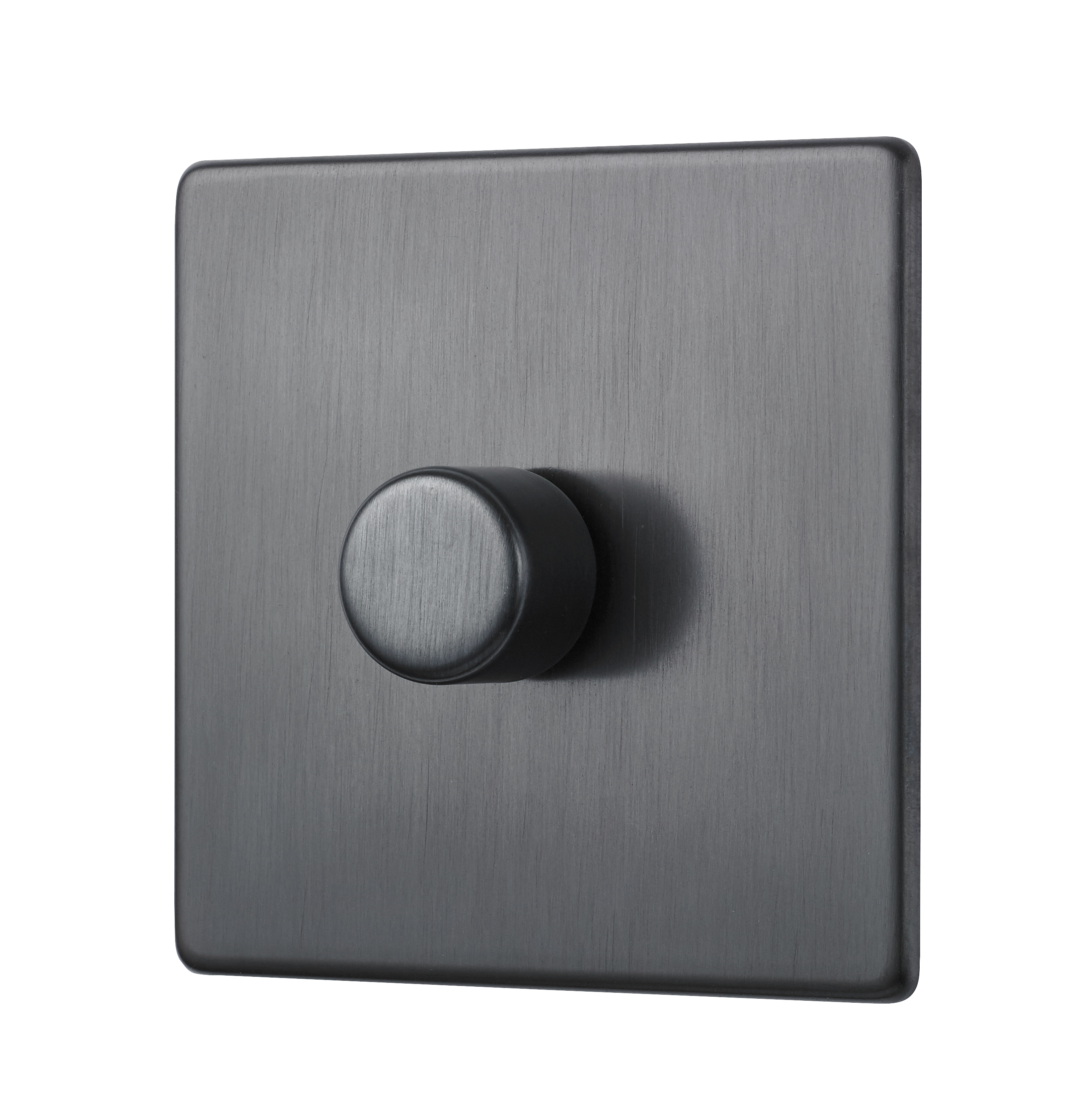 Dimmer switch in black finish.