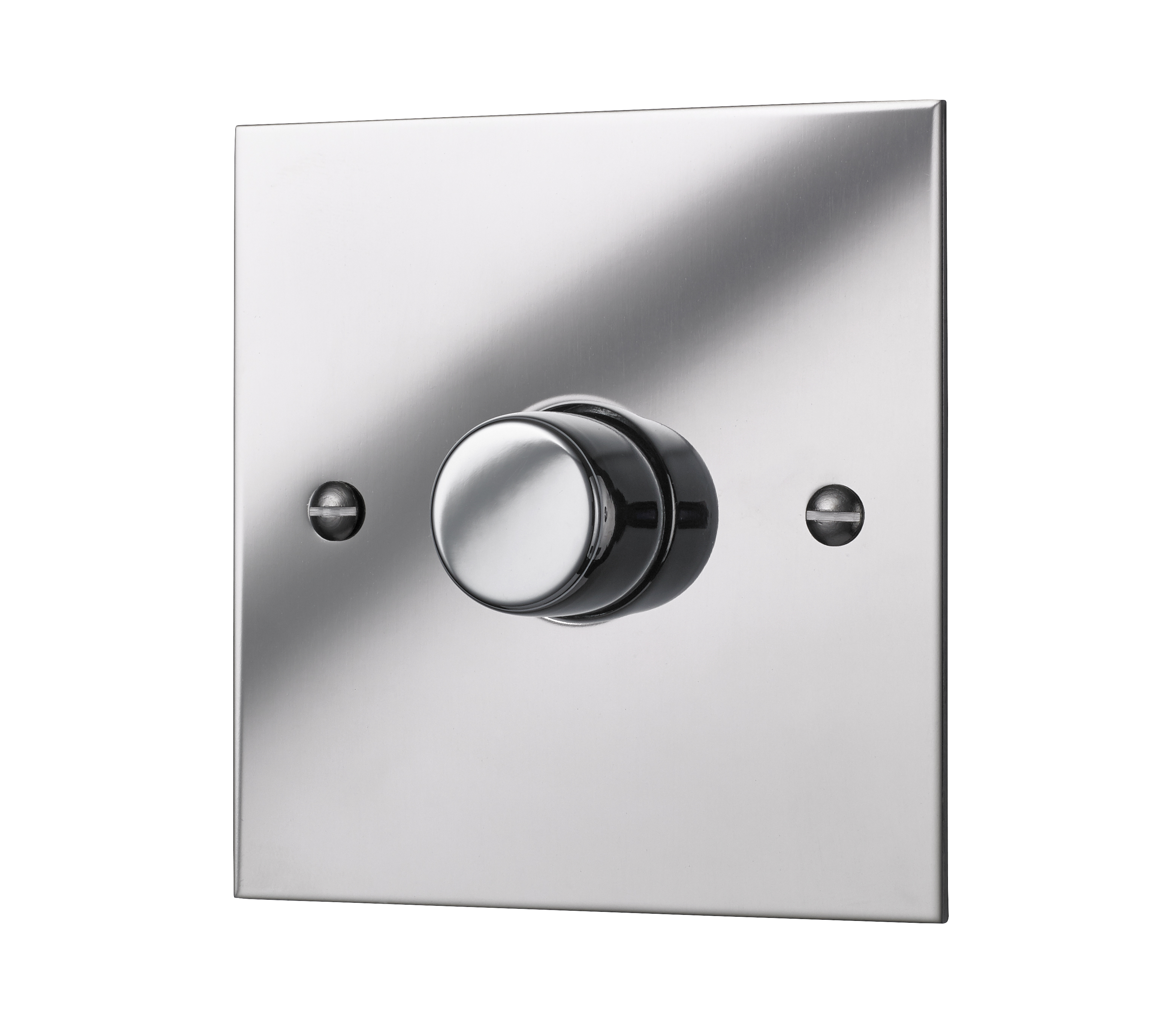 Classic square-edge single 120W LED dimmer switch in polished mirror