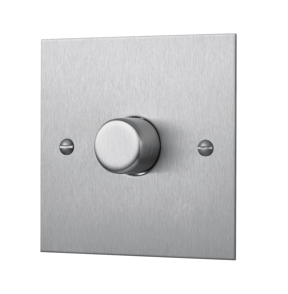 Satin Stainless Steel Dimmer Switch 1 Gang/Single 120W LED
