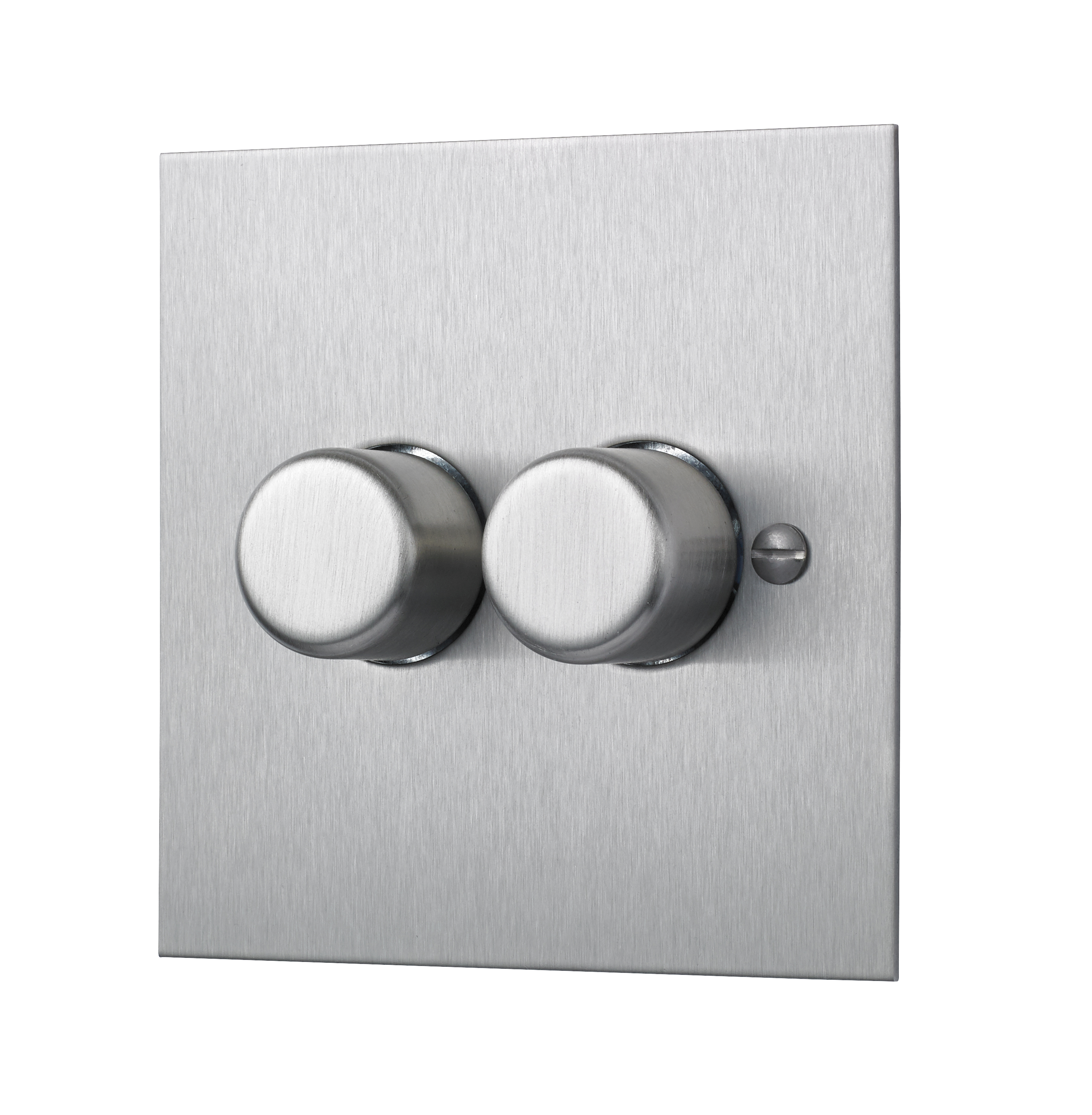 Satin Stainless Steel Double Dimmer Switch - 2 Gang 120W Led