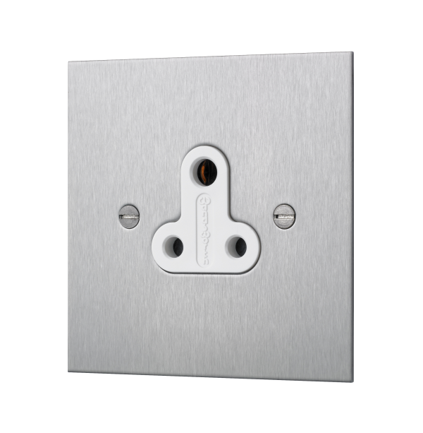 Satin Stainless Steel Unswitched Socket – Single/1 Gang 5 Amp