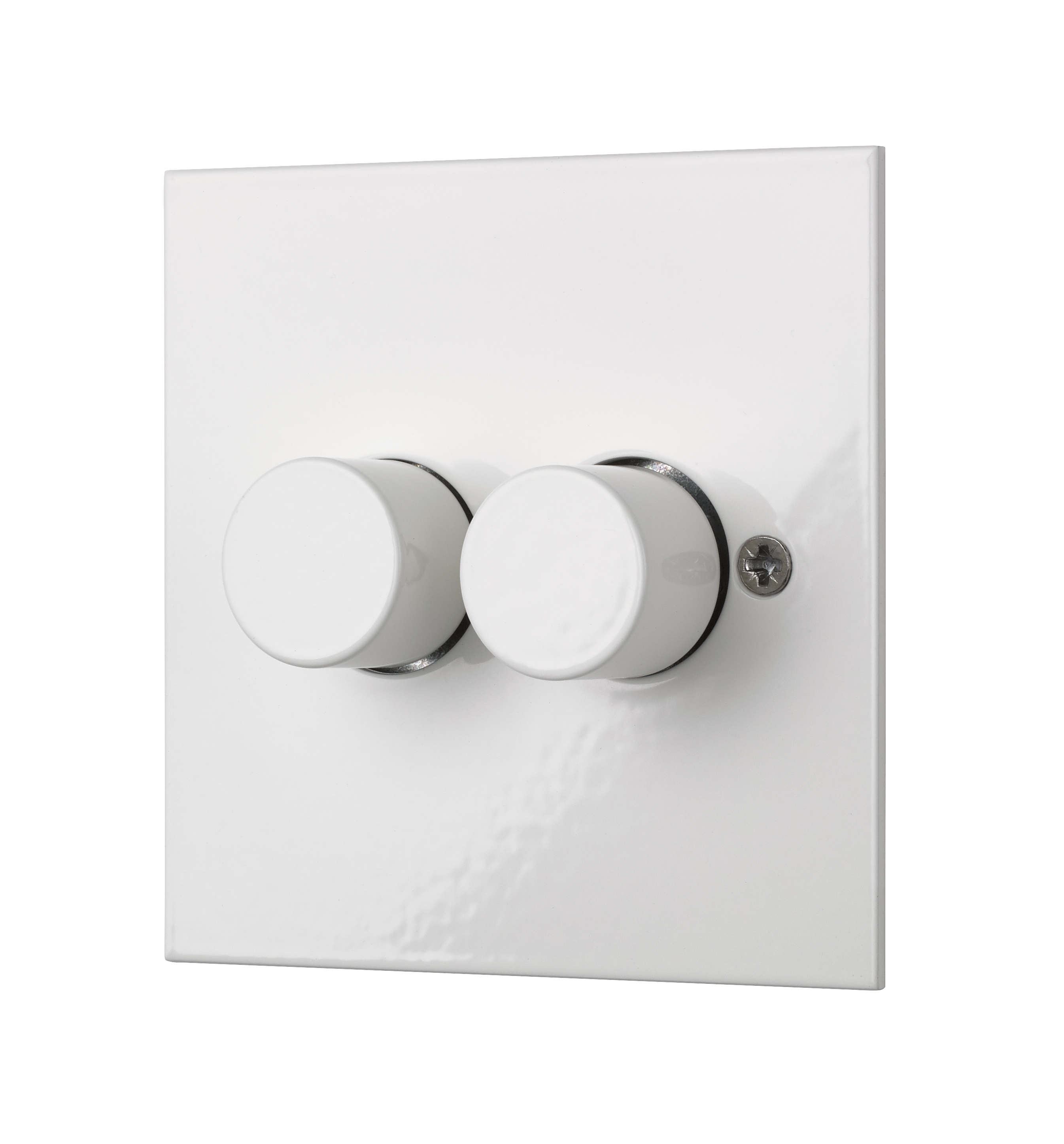 White Double Dimmer Switch - 2 Gang 120W Led