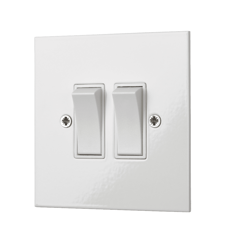 White Double Light Switch 2 Gang 2 Way Rocker Switch Wandsworth