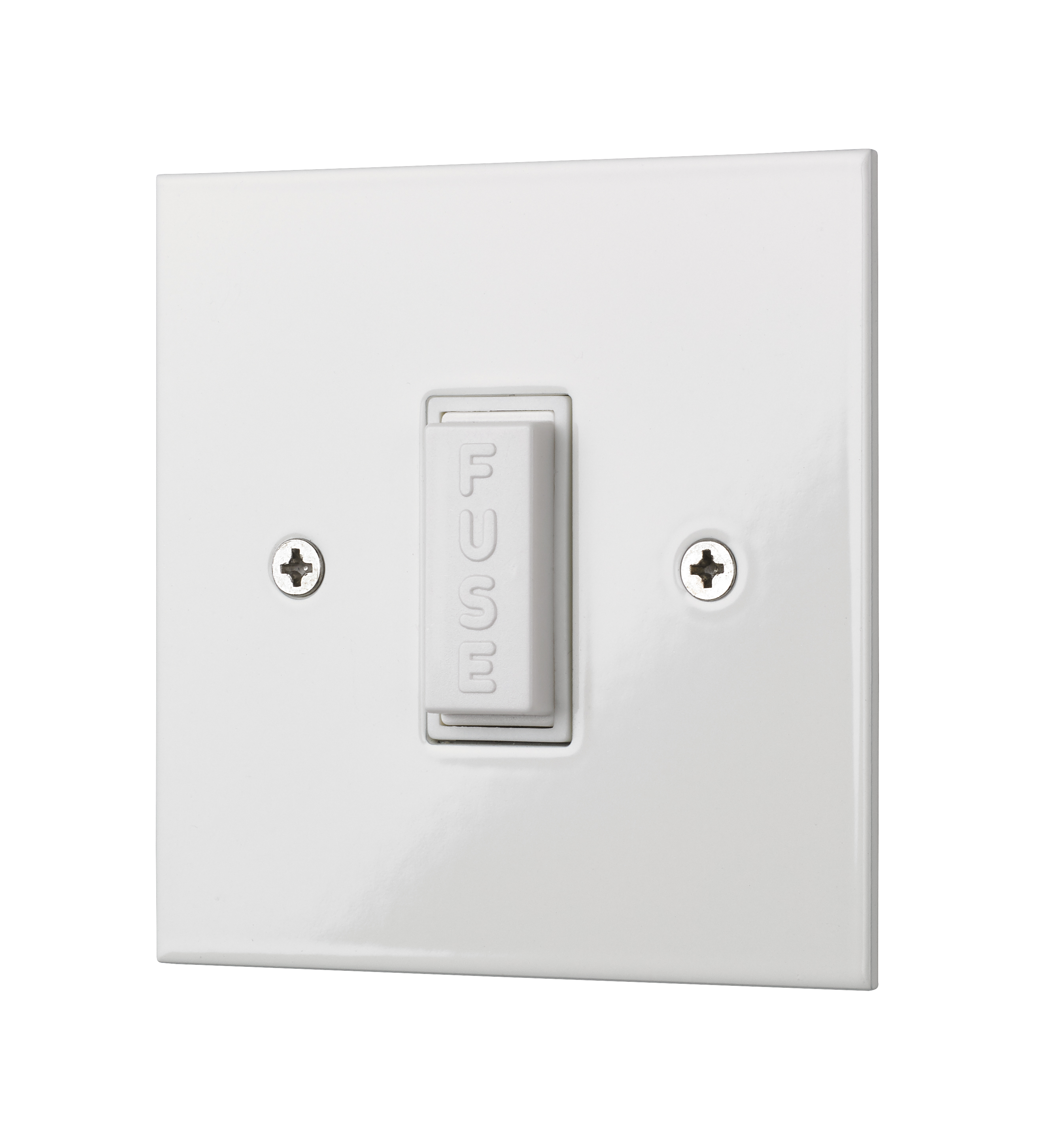 Square edge classic style unswitched fused connection unit in white
