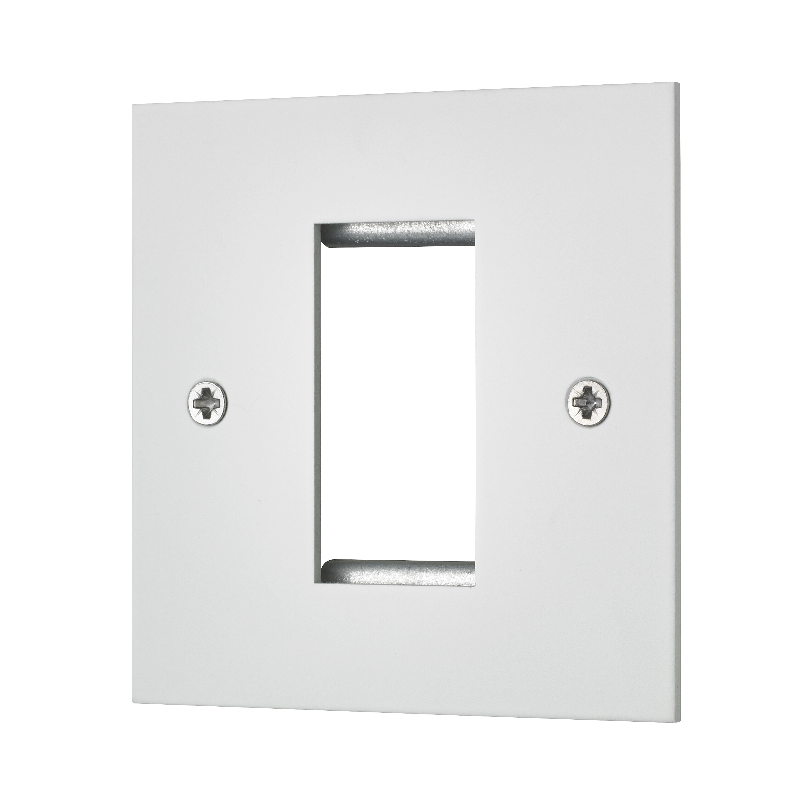 White Etched Prime Single Euro Module Plate