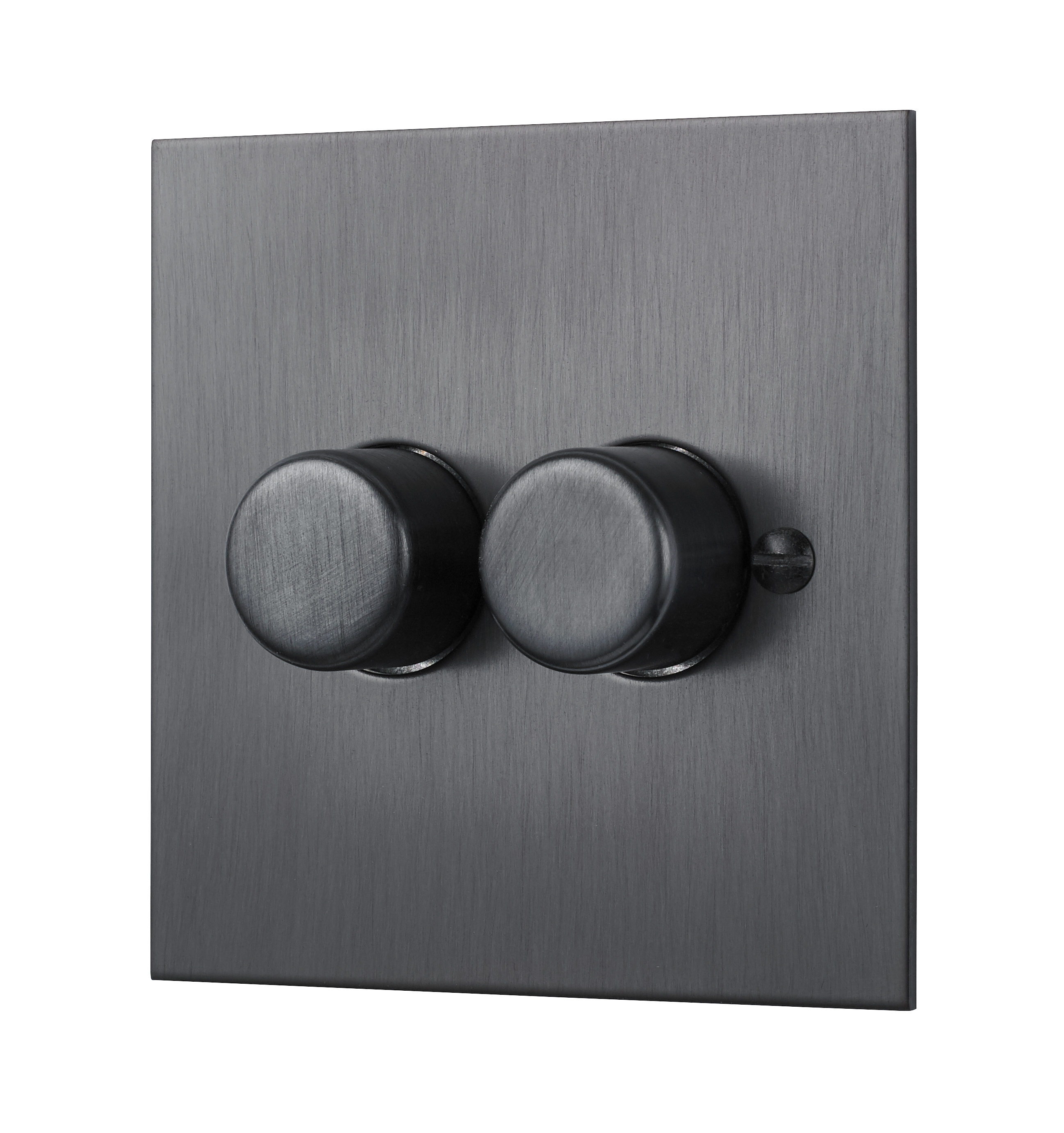 Classic Square Edge Double 120W LED Dimmer Switch in dark antique bronze
