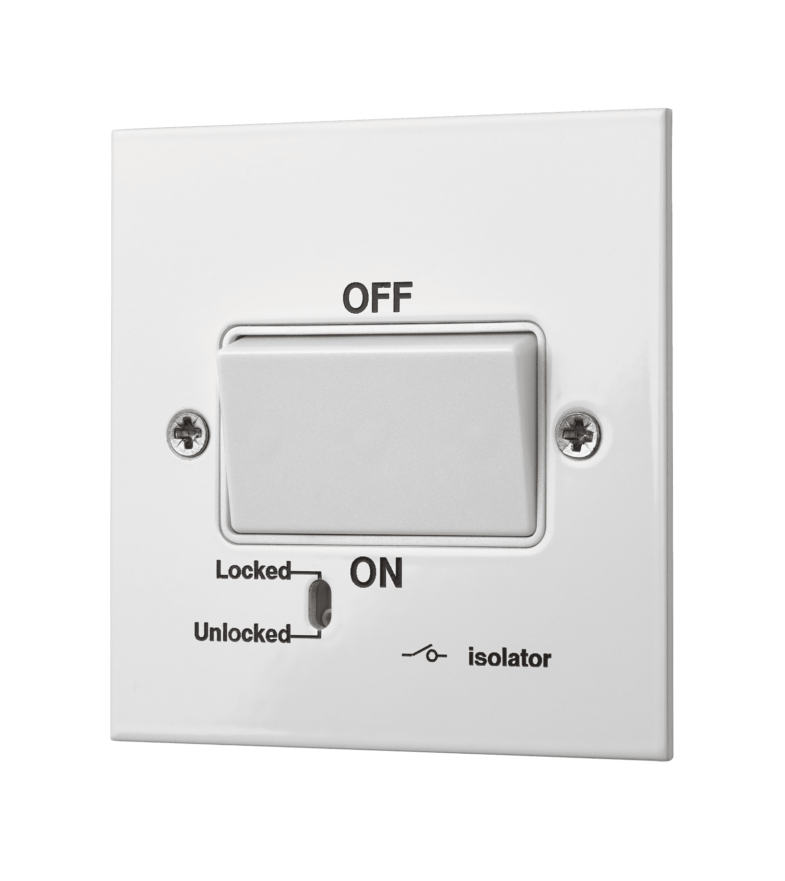 White Classic Square Edge Triple/3 Pole Fan Isolator Switch