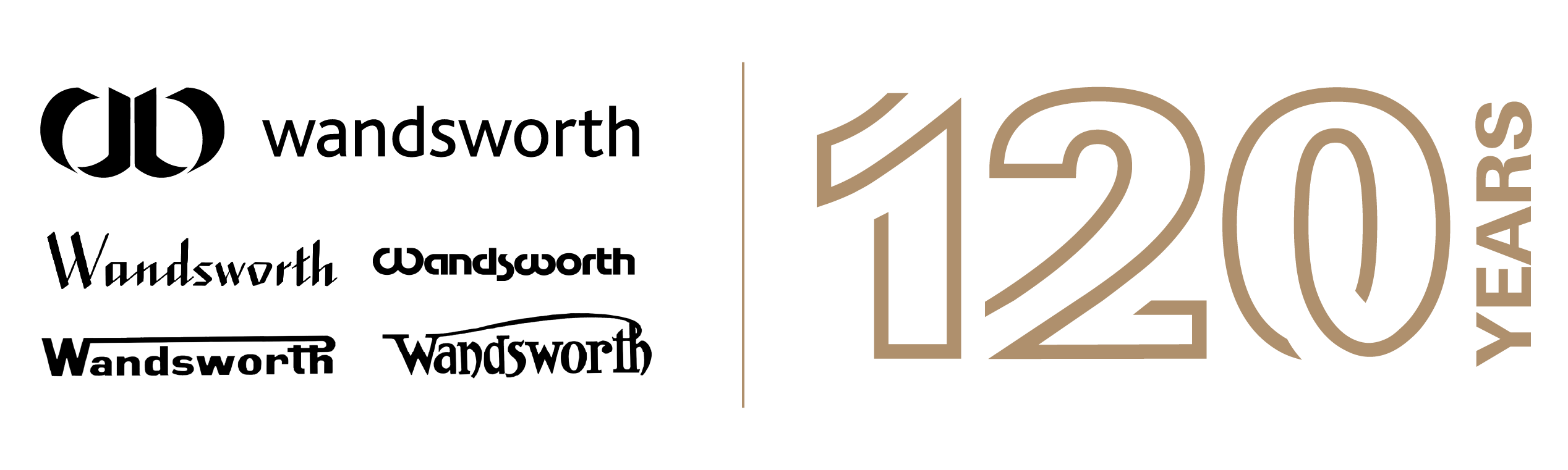 Wandsworth 120 Years Celebrations Logo- Black Gold