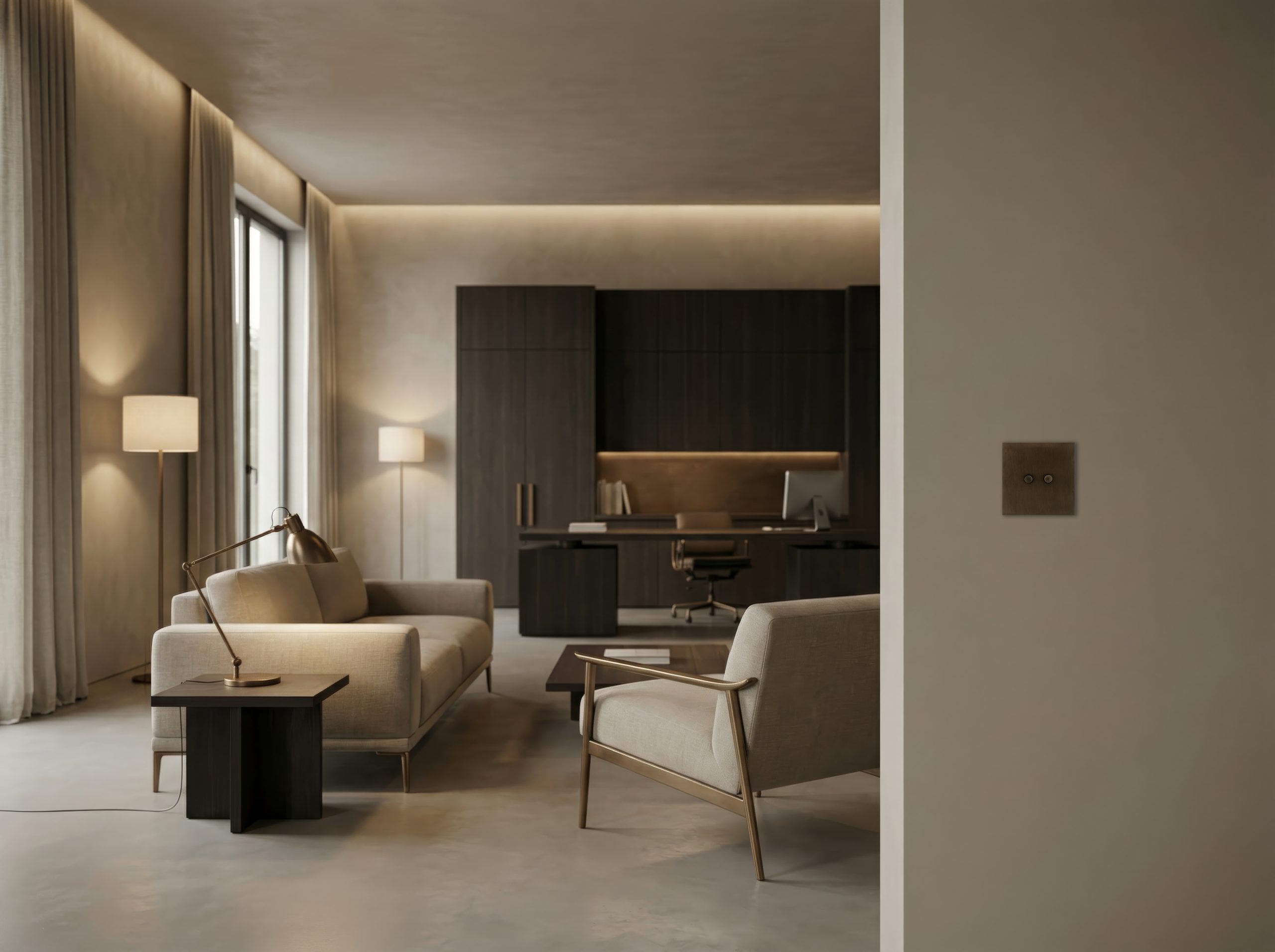 Limestone minimalist home office with BB 2g Bell push